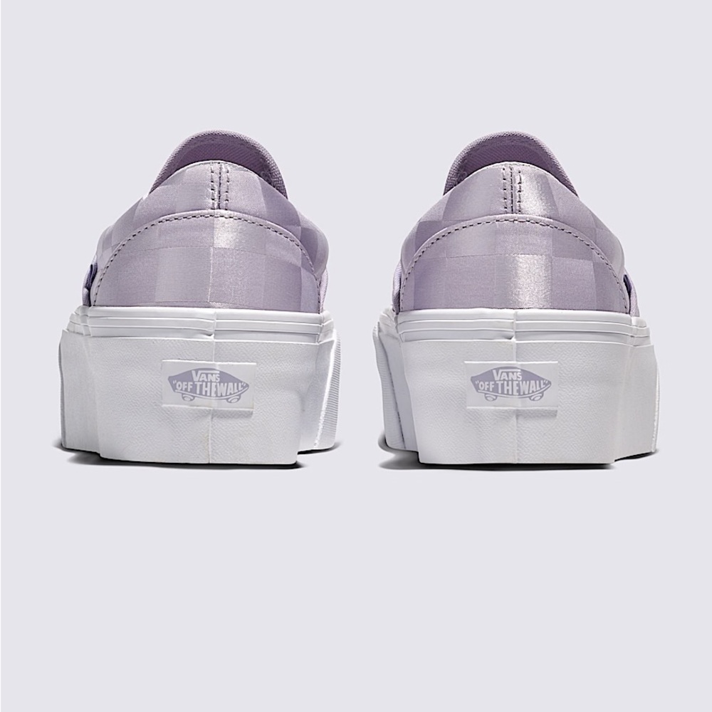 Vans Classic Slip-On Stackform Checkerboard Satin Lilac - Picture 3 of 4